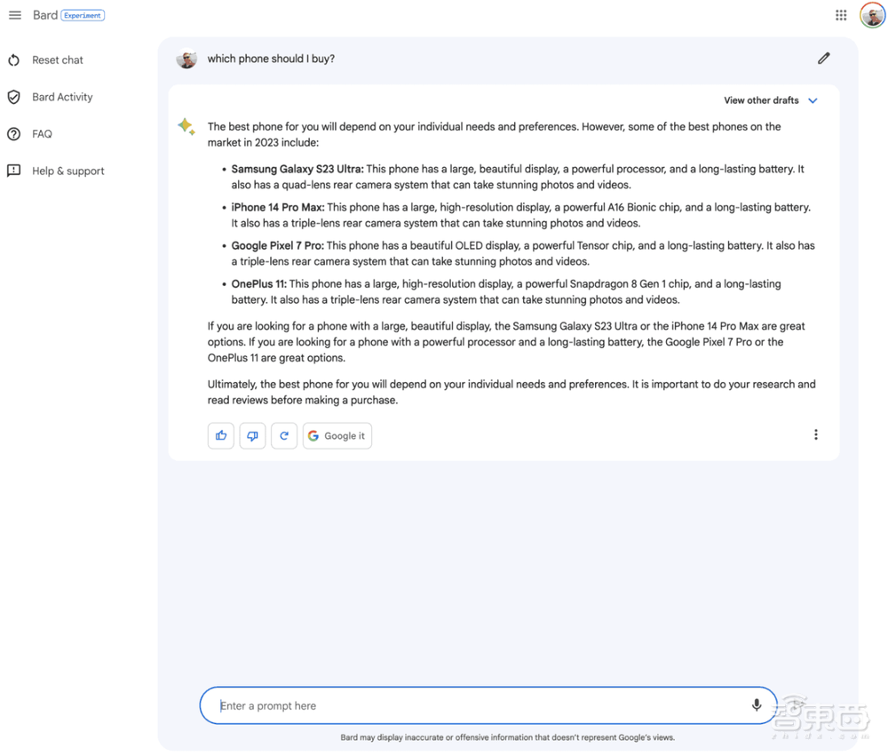谷歌Bard开放测试!只懂英文、不会编程,一次性给多种答案