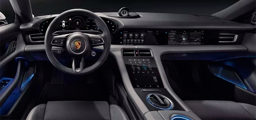 保时捷Taycan官图首曝 4块屏幕 采用可回收材料