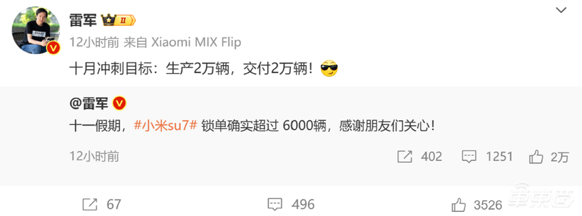小米华为狂飙卖车战报!国庆七天卖疯了,平均一天卖出4万辆