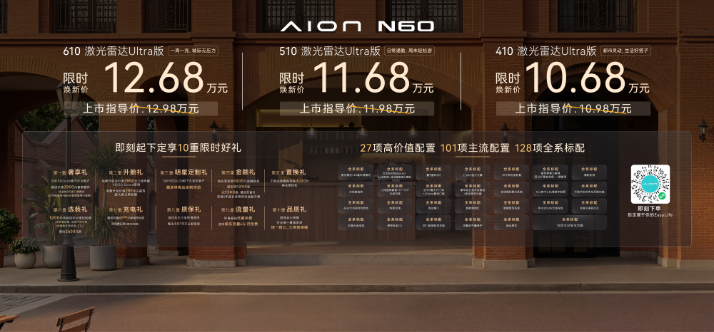埃安N60 10.68万开卖,搭载L4级同源大模型,激光雷达也上车了