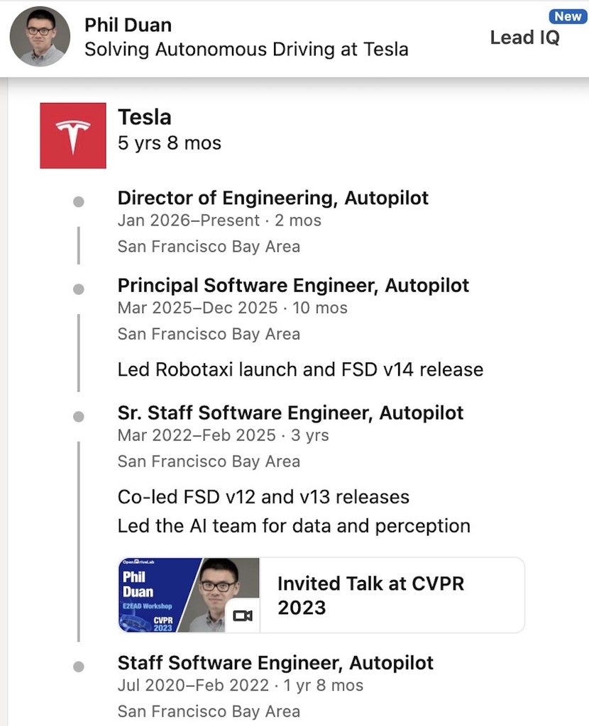 马斯克又看中了一个中国人！主导FSD、Robotaxi落地，入职9年一度跳槽