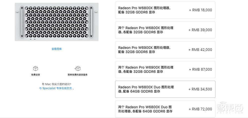一块显卡四万二!苹果Mac Pro首发AMD新卡皇,支持6台4K显示器