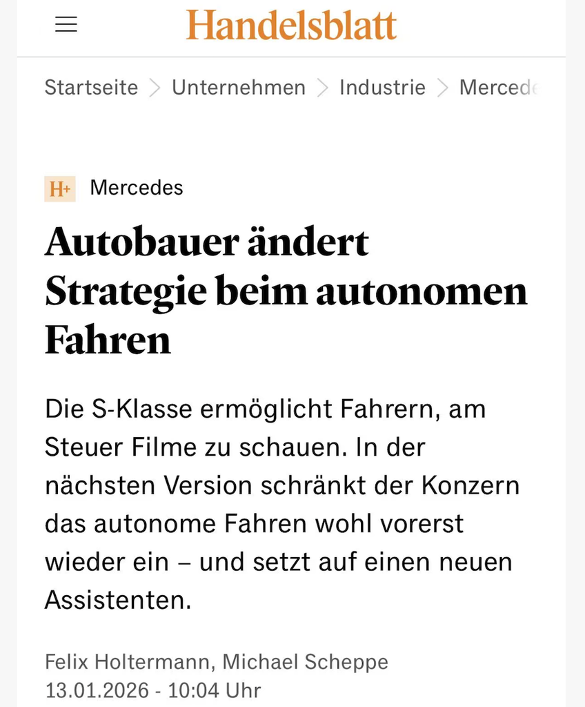 奔驰暂停推出L3!转攻L2+,曾是全球最早布局L3车企之一