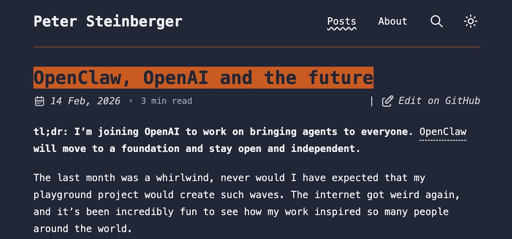 爆火OpenClaw，创始人突然加入OpenAI！星标飙到197k