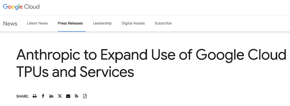 100万块TPU!Anthropic谷歌数百亿美元大单敲定,美国AI基建狂飙