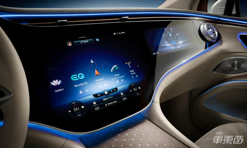奔驰最贵纯电SUV内饰曝光！采用1.4米中控屏，4月19日将正式发布