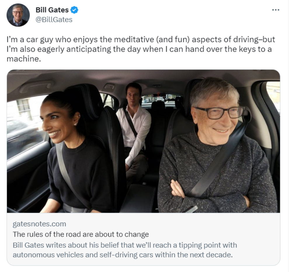 36亿,英伟达投了一家自动驾驶公司!比尔·盖茨试乘后盛赞