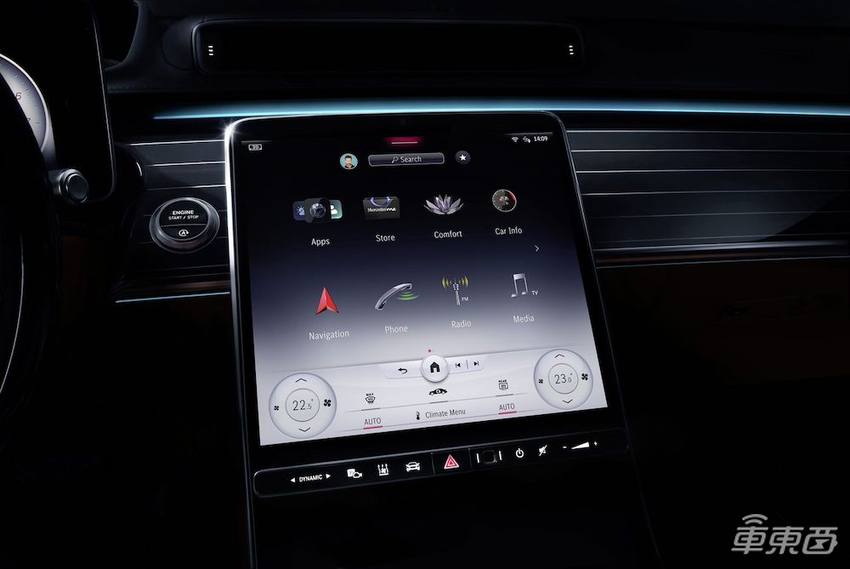 奔驰推新款车机系统 前排三块大屏，旗舰纯电今年率先搭载