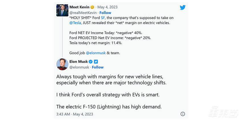 福特重组电动汽车战略的部署，获得马斯克称赞