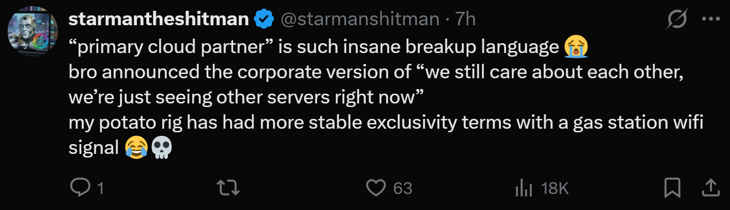 刚刚，OpenAI向所有云厂商开放了，微软不再独享