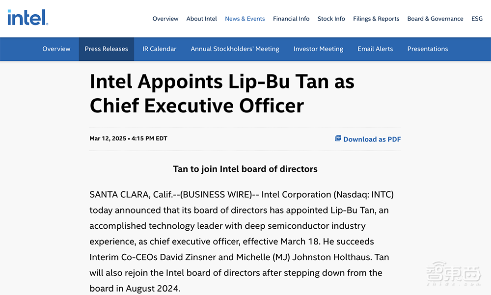 突发!英特尔宣布新CEO陈立武,华人掌舵美国四大半导体巨头