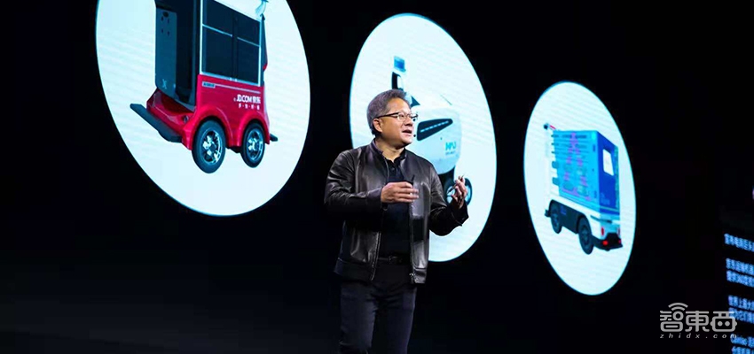 黄仁勋现场秀AI跳舞！联合美团打造无人外卖车