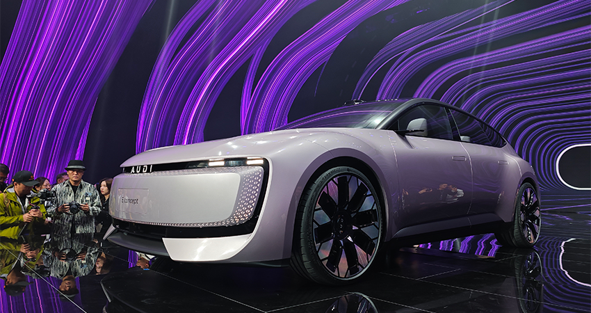 奥迪上汽全新电动品牌AUDI亮相!不挂四环logo,2025年上市