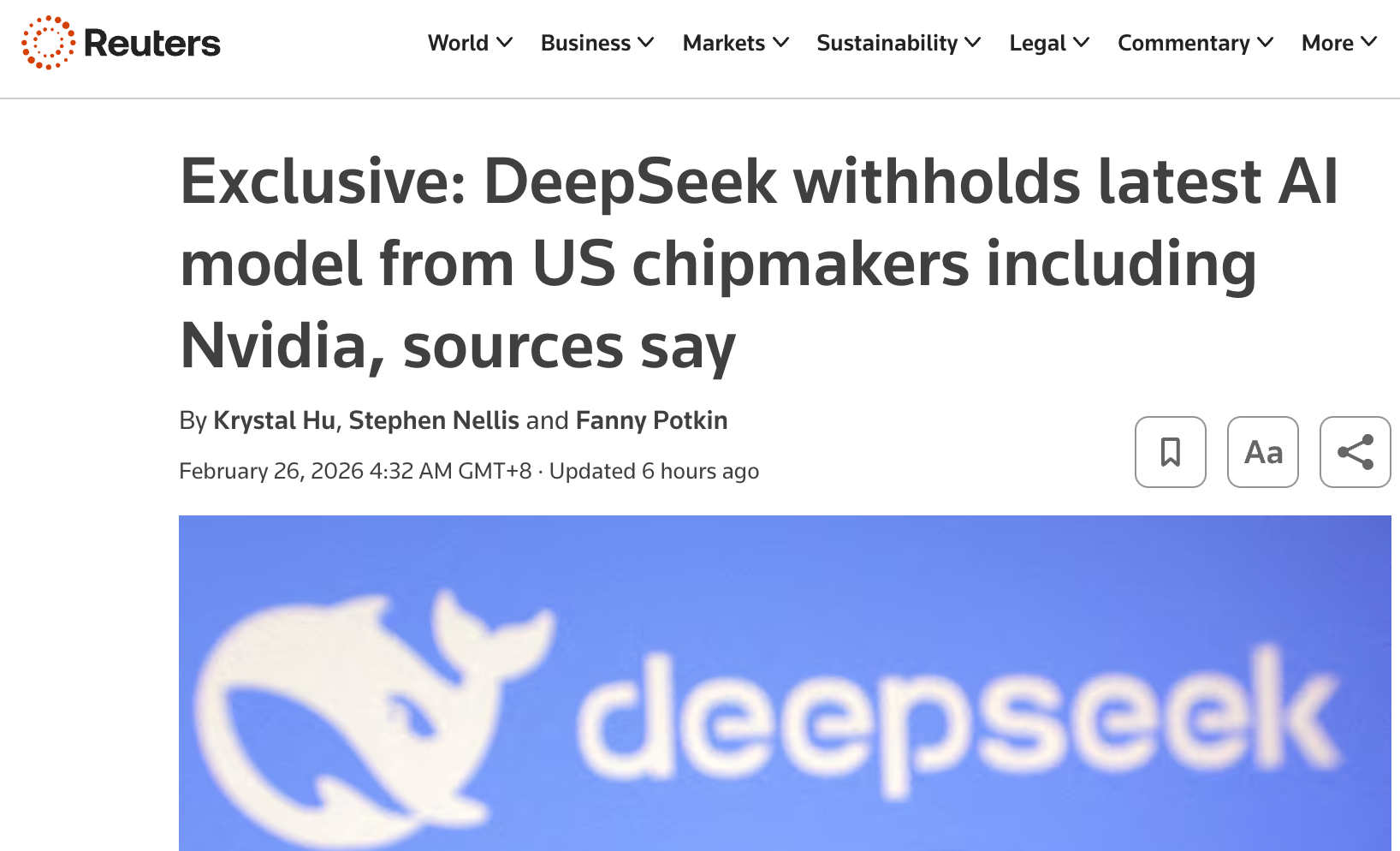 DeepSeek新模型曝光：传华为抢先适配