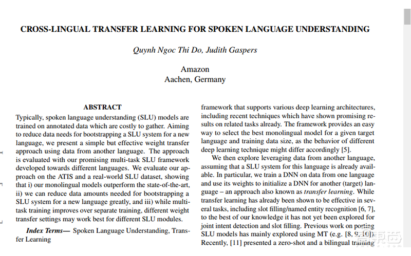 Alexa快速学会“二外”，亚马逊用迁移学习将训练数据砍半！