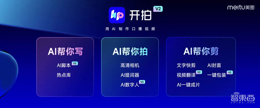能落地的AI视频产品来了!分分钟创作AI短片,自带配音和音效,美图奇想大模型V5发布