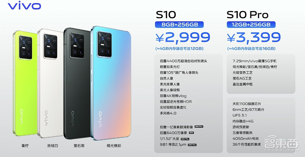 4400万前摄+1亿主摄,vivo S10死磕自拍,平直中框酷似iPhone