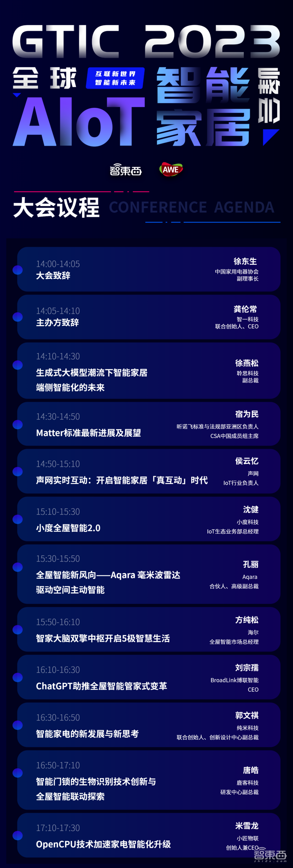 做Matter+ChatGPT时代的瞭望者！AWE同期AloT智能家居峰会周五开启，完整议程公布