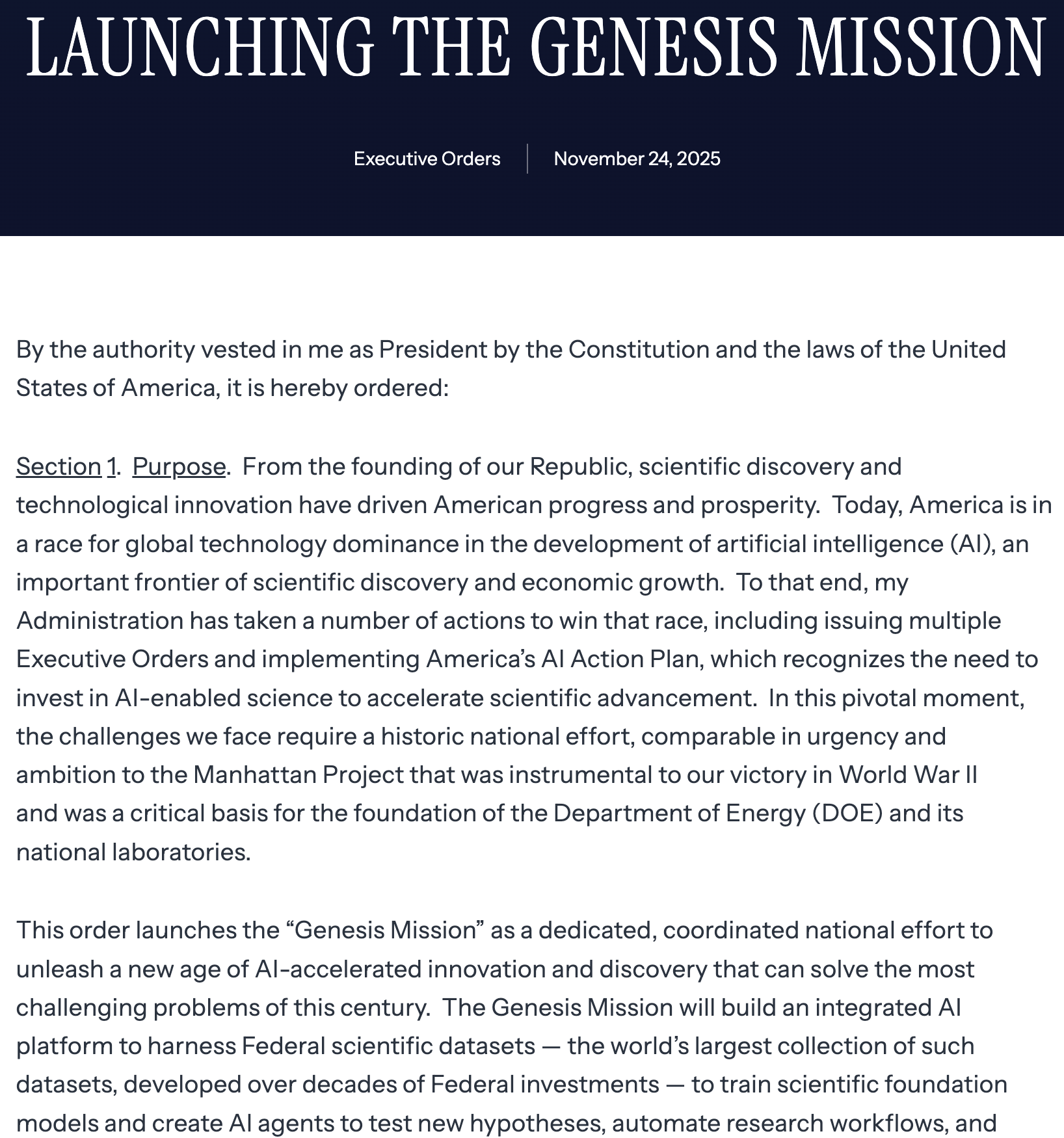 特朗普急了!启动历史性AI创世计划,举全国之力发展AI