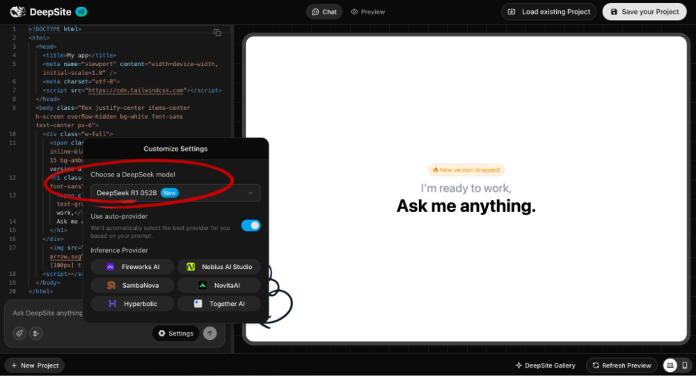 DeepSeek开源生态再下一城!DeepSite V2上线,一句话建网页、做动画、改样式