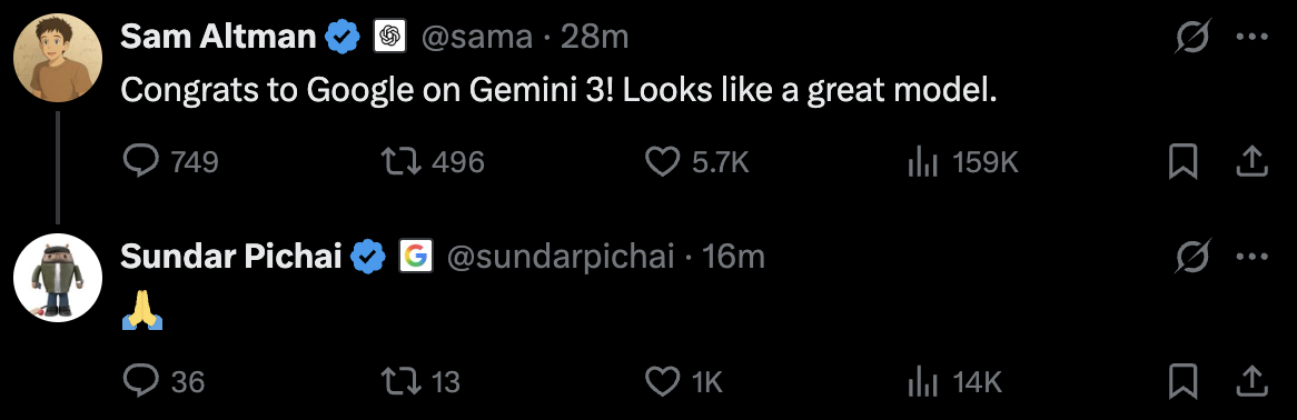 全世界在等的Gemini 3終于來了！強(qiáng)到斷崖領(lǐng)先，連馬斯克OpenAI都夸好