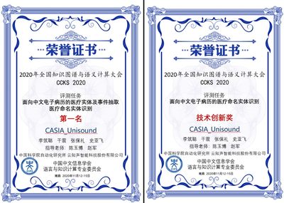 云知声-中科院自动化所联合实验室获CCKS2020医疗命名实体识别评测冠军