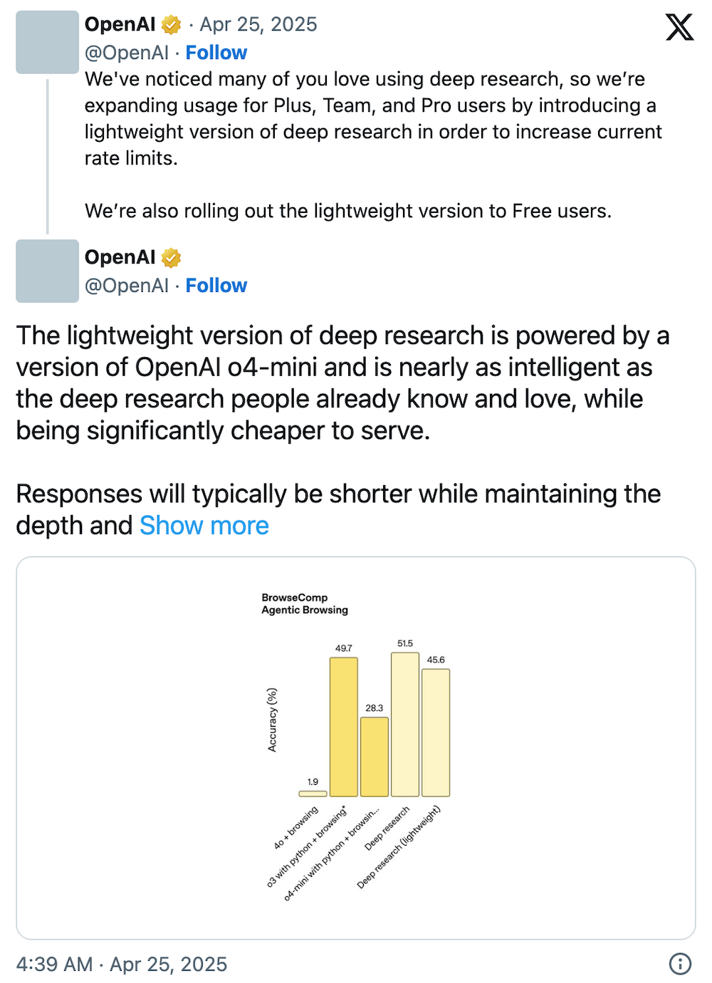 时隔6年,OpenAI又要开源大模型!轻量版Deep Research深夜上线,免费可用