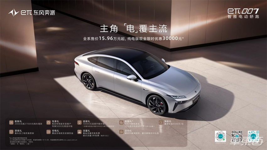 东风eπ007 15.96万元起售！全系标配L2，纯电版还有3万优惠