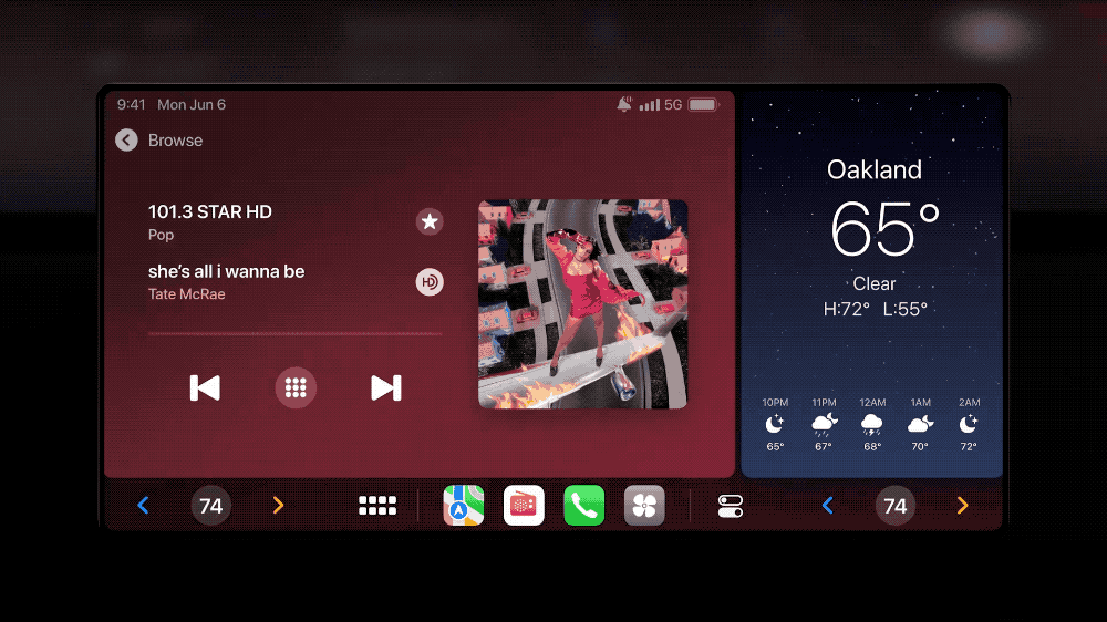 苹果最强“汽车系统”发布！承包车内所有屏幕，明年能用