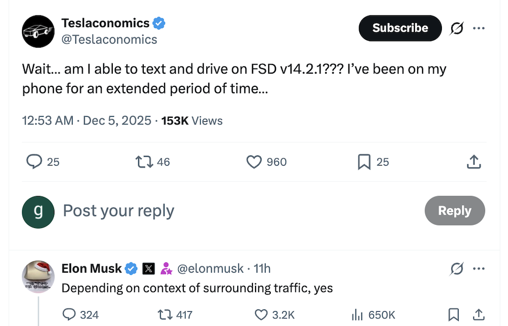 马斯克贴脸回怼Waymo!官宣无人出租取消安全员,剧透FSD和芯片新进展