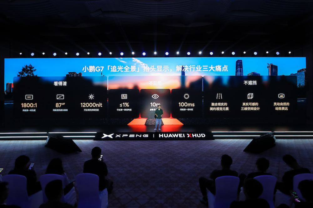 小鹏华为联手！地表最强车载抬显G7首发，87英寸撑满整个前风挡