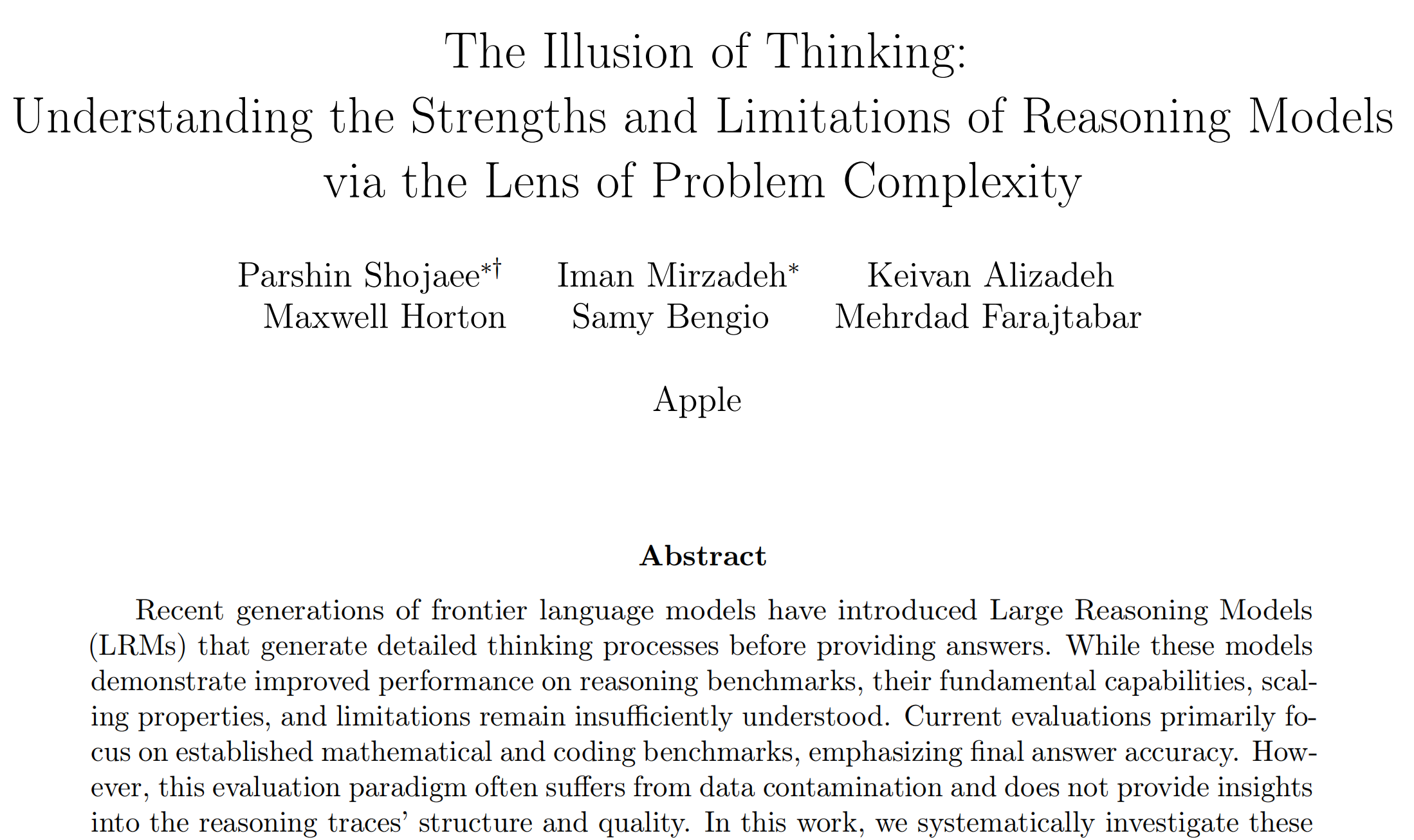 苹果AI“暴论”震动AI圈!DeepSeek、Claude等热门大模型只是死记的模式机器?