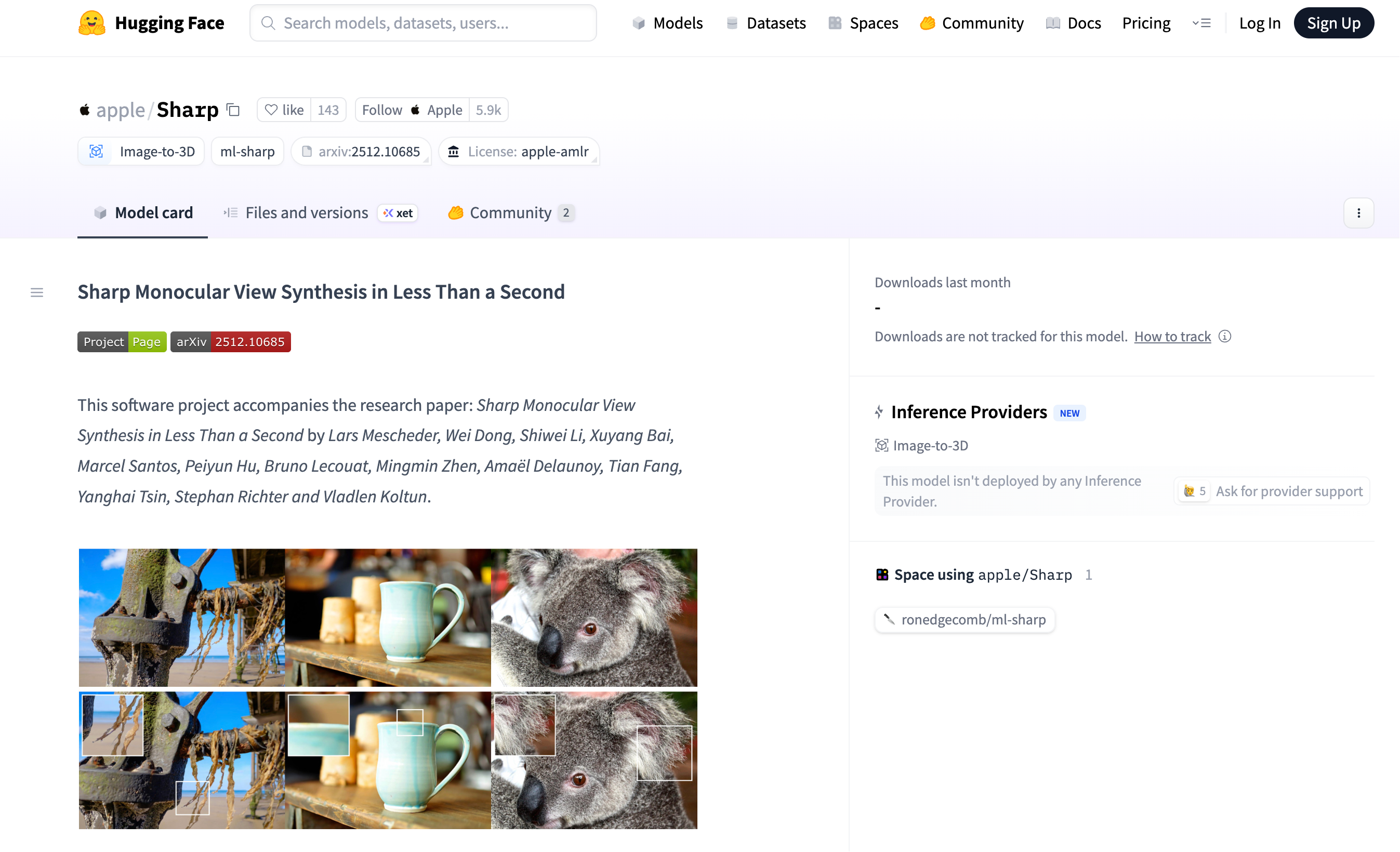 苹果开源新模型!一秒钟让照片变3D世界