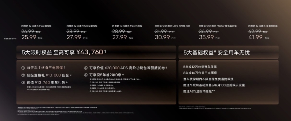 阿维塔12四激光版限时25.99万元开售！上车鸿蒙座舱5