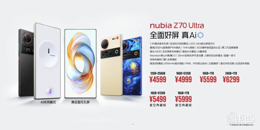 努比亚Z70 Ultra正式发布:死磕全面好屏与真AI,4599元起