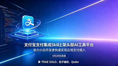 国内三大头部AI 工具平台上架支付宝支付集成Skill，助“好想法”轻松“收到钱”