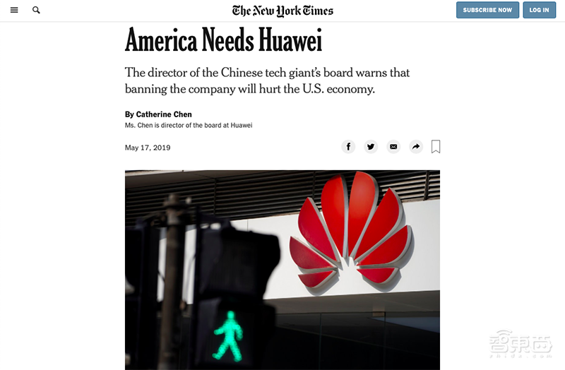 华为副总裁陈黎芳《纽约时报》刊文：美国需要华为