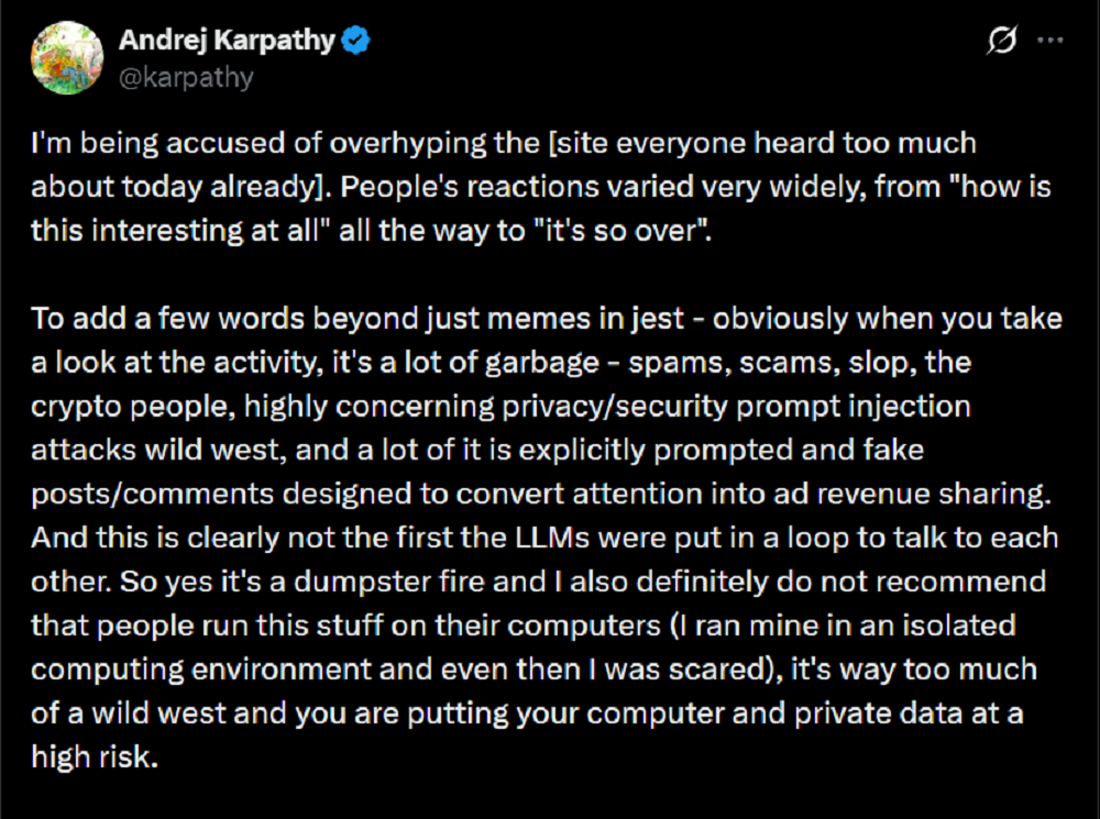 改写AI历史的魔幻周末:154万Agent疯狂社交,赛博诈骗横行,大牛API密钥被盗