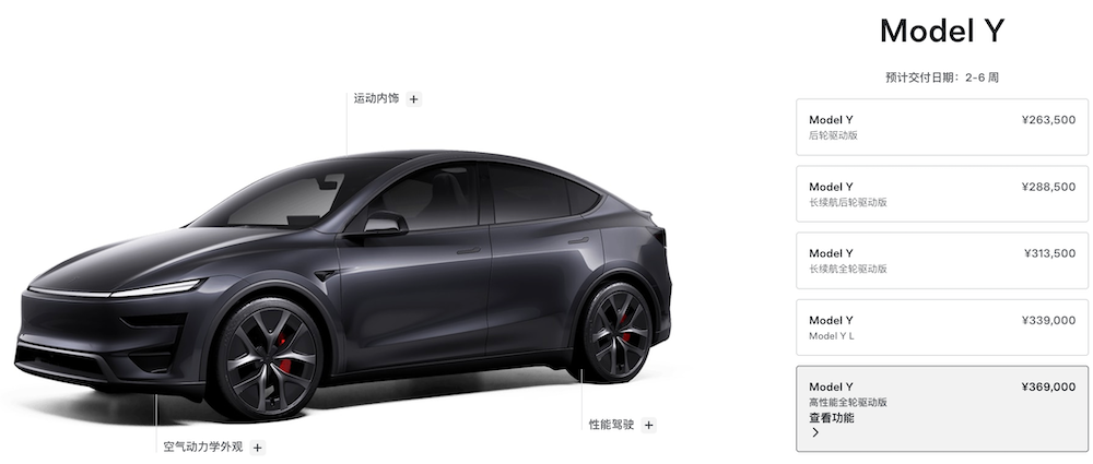 36.9万元起!全新Model Y高性能版中国上市,零百加速3.5秒,续航659公里