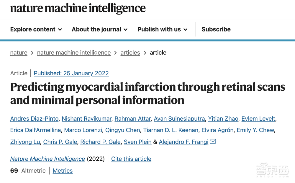 Nature:AI看看你的眼睛,就能预判心脏病