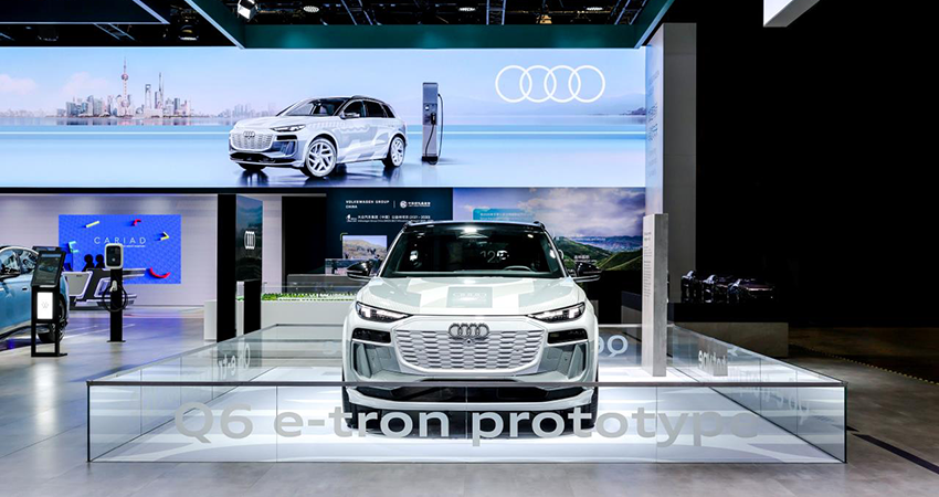 奥迪Q6 e-tron原型车亮相2023进博会 基于PPE平台打造