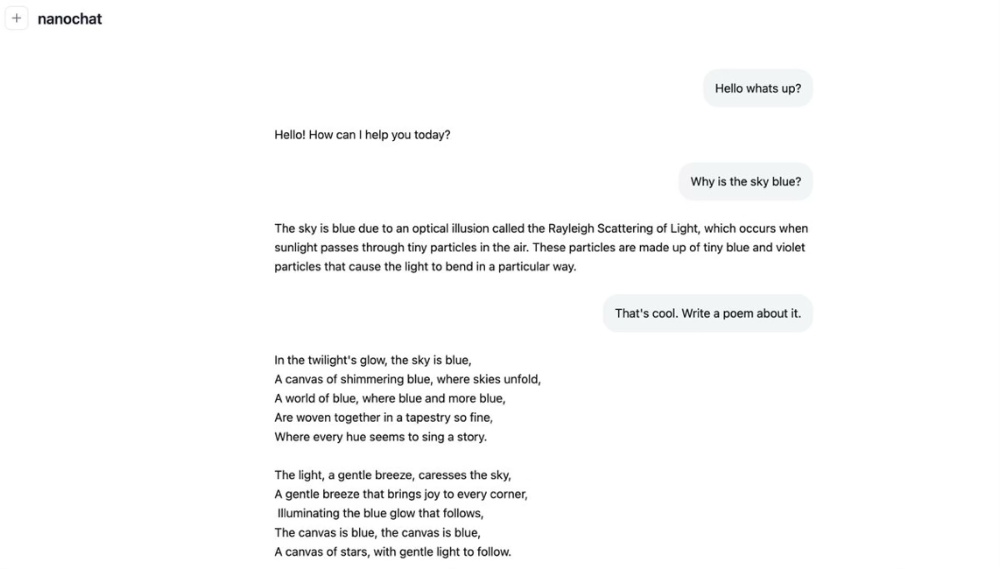 AI大神卡帕西“克隆”了一个ChatGPT