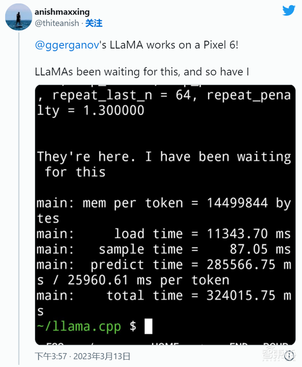 大佬在苹果MacBook上跑LLaMA，130亿参数大模型仅占8GB