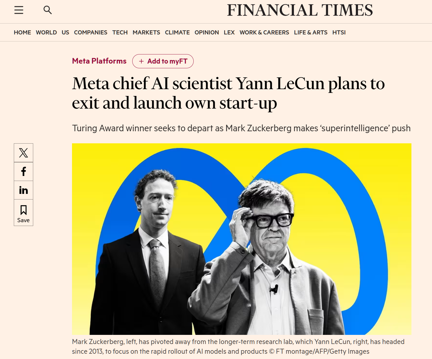 突发!曝65岁杨立昆离职Meta再创业,扎克伯格痛失“2100亿”