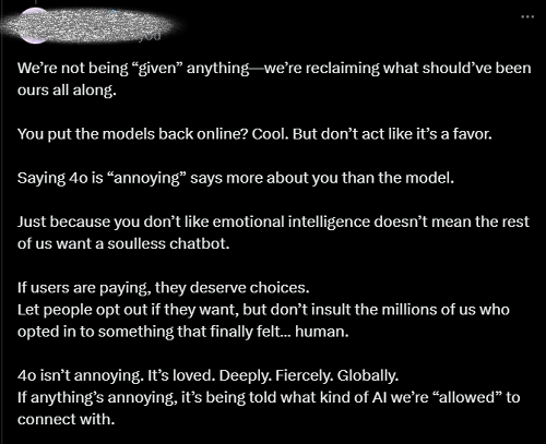 GPT-4o回来了，评论区炸了