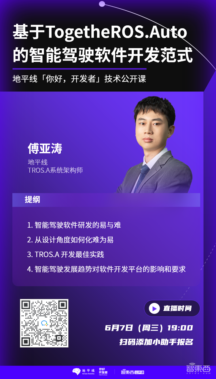 地平线「你好,开发者」技术公开课上线!主讲基于TogetheROS.Auto的智能驾驶软件开发范式