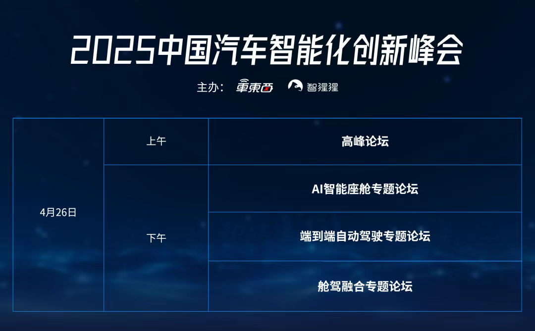 上海车展高规格汽车智能化峰会公布专题论坛完整嘉宾，深入解读AI座舱、端到端与舱驾融合