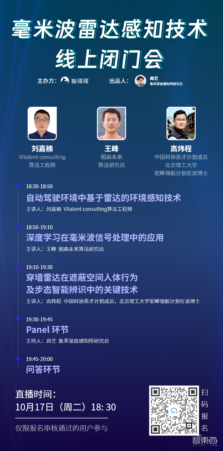 毫米波雷达感知技术线上闭门会:探讨自动驾驶雷达感知、毫米波信号处理和穿墙雷达关键技术
