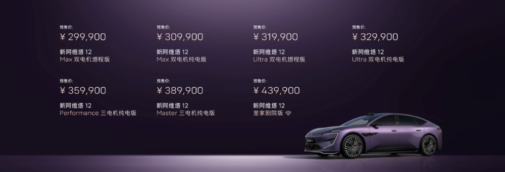 新款阿维塔12预售29.99万起!标配华为896线激光雷达,首发智能底盘技术