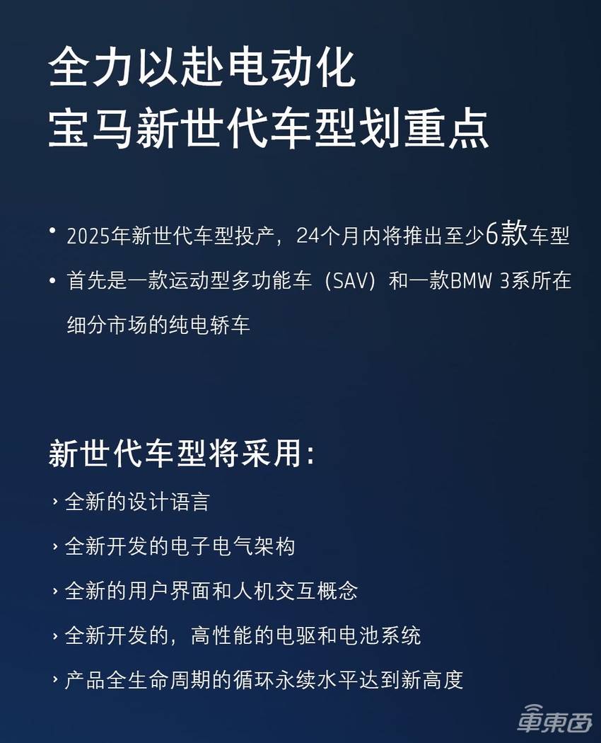 宝马加速电动化转型，两年内将投产6款纯电车型
